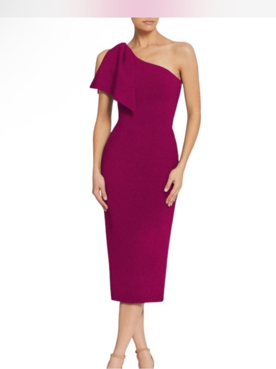 Dress the Population Dresses & Skirts - Dress‎ the Population Tiffany One Shoulder Midi Dress Dark Magenta Size Large